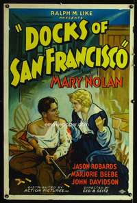 t125 DOCKS OF SAN FRANCISCO one-sheet movie poster '32 Mary Nolan, Robards