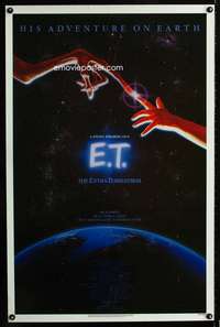 t132 E.T. THE EXTRA TERRESTRIAL one-sheet movie poster '82 Steven Spielberg