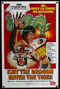 t146 EXIT THE DRAGON, ENTER THE TIGER one-sheet movie poster '76 kung fu!