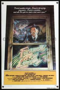 t153 FAREWELL MY LOVELY one-sheet movie poster '75 Mitchum, McMacken art!