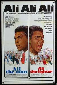 t157 FIGHTERS one-sheet movie poster '74 Cohen art of boxer Muhammad Ali!