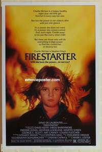 t160 FIRESTARTER one-sheet movie poster '84 very young Drew Barrymore!
