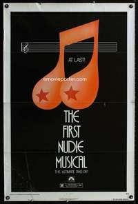 t162 FIRST NUDIE MUSICAL teaser one-sheet movie poster '76 unusual sexy art!