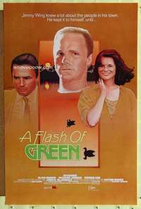 t166 FLASH OF GREEN one-sheet movie poster '84 Ed Harris, Topazio art!