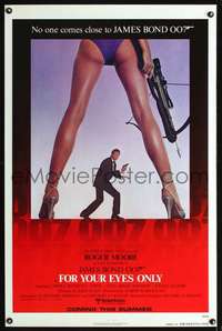 t174 FOR YOUR EYES ONLY advance one-sheet movie poster '81 James Bond 007!