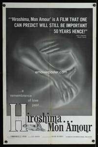 t219 HIROSHIMA MON AMOUR one-sheet movie poster '59 Alain Resnais classic!