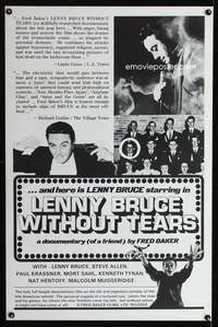 t269 LENNY BRUCE WITHOUT TEARS one-sheet movie poster '75 cool documentary!