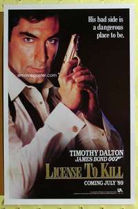 t274 LICENCE TO KILL advance one-sheet movie poster '89 Dalton as James Bond
