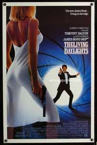 t279 LIVING DAYLIGHTS one-sheet movie poster '86 Tim Dalton as James Bond