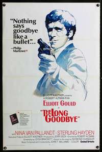 t281 LONG GOODBYE int'l one-sheet movie poster '73 Elliott Gould, film noir