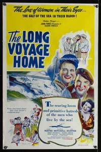 t282 LONG VOYAGE HOME one-sheet movie poster R40s John Wayne, John Ford