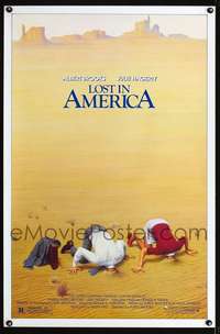 t286 LOST IN AMERICA one-sheet movie poster '85 Albert Brooks, Lettick art!