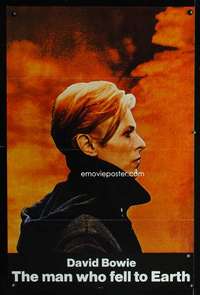 t299 MAN WHO FELL TO EARTH one-sheet movie poster '76 David Bowie profile!