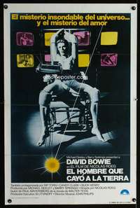 t300 MAN WHO FELL TO EARTH Spanish/U.S. one-sheet movie poster '76 different!