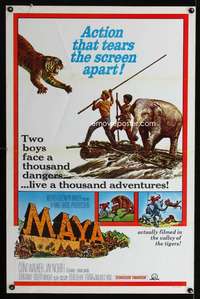 t317 MAYA one-sheet movie poster '66 Clint Walker, a thousand adventures!