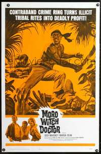 t334 MORO WITCH DOCTOR one-sheet movie poster '64 Mahoney fights crime ring!