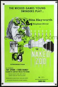 t341 NAKED ZOO one-sheet movie poster '71 Rita Hayworth, Canned Heat!