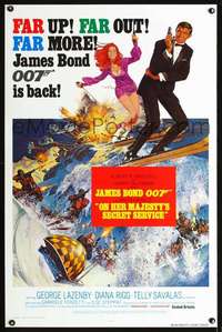 t364 ON HER MAJESTY'S SECRET SERVICE one-sheet movie poster R80 James Bond