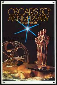 t368 50TH ANNUAL ACADEMY AWARDS 1sh '78 ABC, great image of Oscar statue by Jim Britt