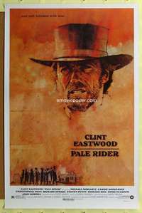 t373 PALE RIDER one-sheet movie poster '85 great Dudash art of Eastwood!