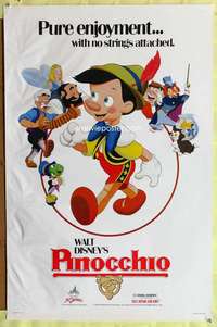 t379 PINOCCHIO one-sheet movie poster R84 Walt Disney classic cartoon!