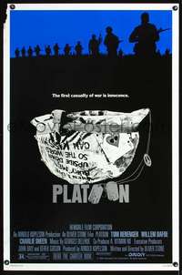 t382 PLATOON one-sheet movie poster '86 Oliver Stone, Vietnam War!