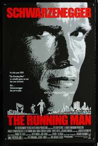 t438 RUNNING MAN one-sheet movie poster '87 Arnold Schwarzenegger