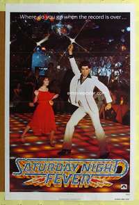 t442 SATURDAY NIGHT FEVER teaser one-sheet movie poster '77 John Travolta