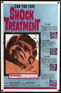 t454 SHOCK TREATMENT one-sheet movie poster '64 can you take electroshock!