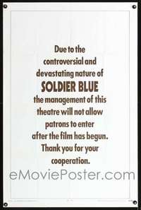 t464 SOLDIER BLUE special warning one-sheet movie poster '70 controversial!