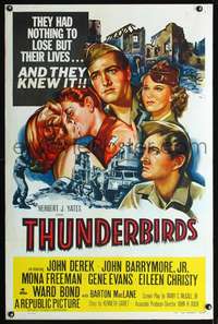 t507 THUNDERBIRDS one-sheet movie poster '52 John Derek, John Barrymore