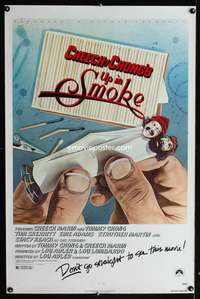 t524 UP IN SMOKE one-sheet movie poster '78 controversial drug tagline!