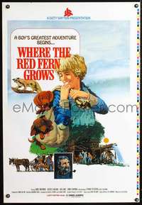 t003 WHERE THE RED FERN GROWS printer's test one-sheet movie poster '74