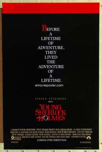 t563 YOUNG SHERLOCK HOLMES advance one-sheet movie poster '85 Spielberg