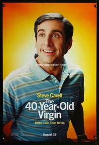 v010 40 YEAR OLD VIRGIN DS style A teaser one-sheet movie poster '05 Carell