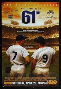 v012 61 TV advance one-sheet movie poster '01 Roger Maris, Mickey Mantle