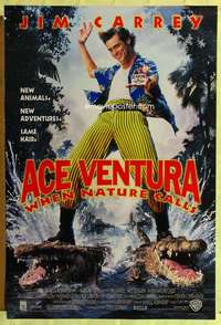 v015 ACE VENTURA WHEN NATURE CALLS DS one-sheet movie poster '95 Jim Carrey