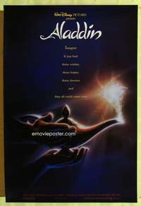 v021 ALADDIN DS lamp style one-sheet movie poster '92 Disney classic!