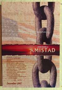 v028 AMISTAD advance one-sheet movie poster '97 Morgan Freeman, Spielberg