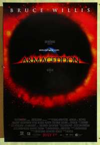 v036 ARMAGEDDON DS advance one-sheet movie poster '98 Michael Bay sci-fi!