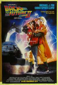 v043 BACK TO THE FUTURE II DS advance one-sheet movie poster '89 Struzan art!