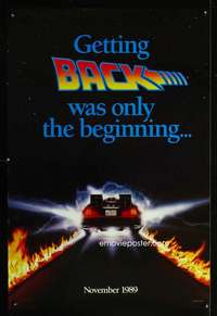 v044 BACK TO THE FUTURE II DS Delorean teaser one-sheet movie poster '89