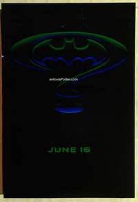 v053 BATMAN FOREVER DS teaser one-sheet movie poster '95 great logo artwork!