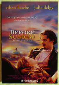 v062 BEFORE SUNRISE DS advance one-sheet movie poster '94 Hawke, Linklater