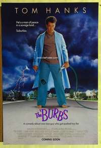 v074 BURBS advance one-sheet movie poster '89 Dante, best Tom Hanks image!