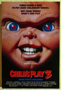 v083 CHILD'S PLAY 3 DS one-sheet movie poster '91 killer doll, Chucky!