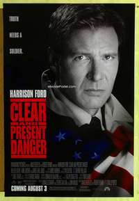 v088 CLEAR & PRESENT DANGER advance one-sheet movie poster '94 Harrison Ford