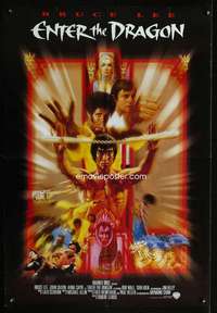 v119 ENTER THE DRAGON one-sheet movie poster R97 Bruce Lee kung fu classic!