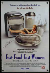 v125 FAST FOOD FAST WOMEN DS signed one-sheet movie poster '01 Louise Lasser