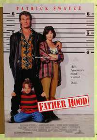 v127 FATHER HOOD DS one-sheet movie poster '93 most wanted Patrick Swayze!